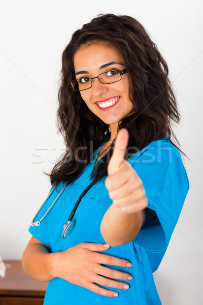 Stock photo: Nurse Thumbs Up