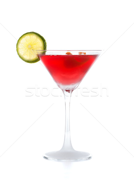 Stockfoto: Kosmopolitisch · cocktail · kalk · geïsoleerd · witte · vruchten