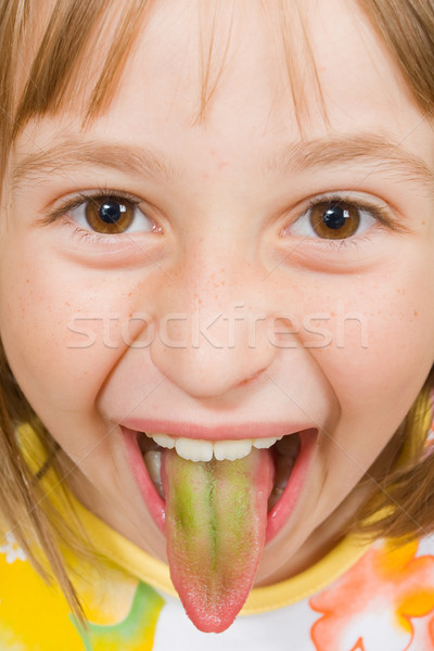 Grimasa fetita funny face colorat Imagine de stoc © Lighthunter