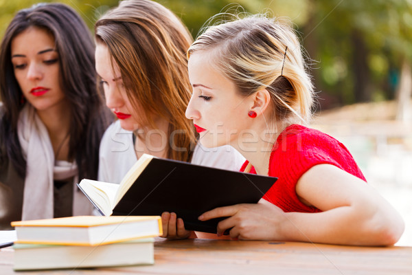 Tanul végső vizsgálat stresszes diákok könyvek Stock fotó © Lighthunter