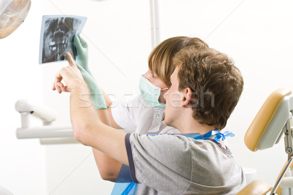 Zahnarzt junger Mann Panorama Radiographie Stock foto © Lighthunter