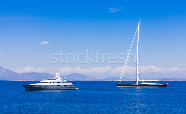 Stock photo: Different types of yachts traveling