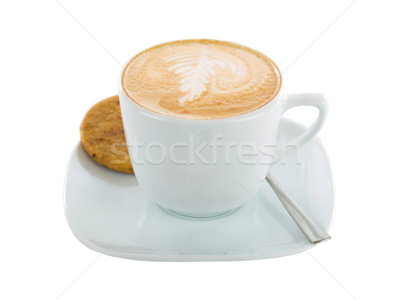 Cookie and coffee art cappucino Stock photo © Lighthunter
