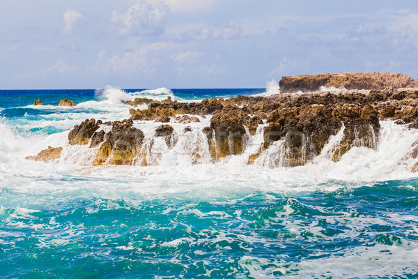 Klassz mediterrán hullámok gyönyörű jelenet tenger Stock fotó © Lighthunter
