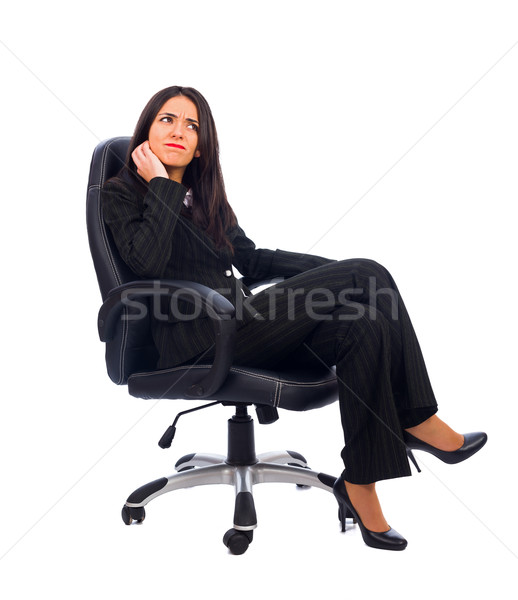 Nie kierownik posiedzenia nie lubić wyraz twarzy krzesło biurowe Zdjęcia stock © Lighthunter
