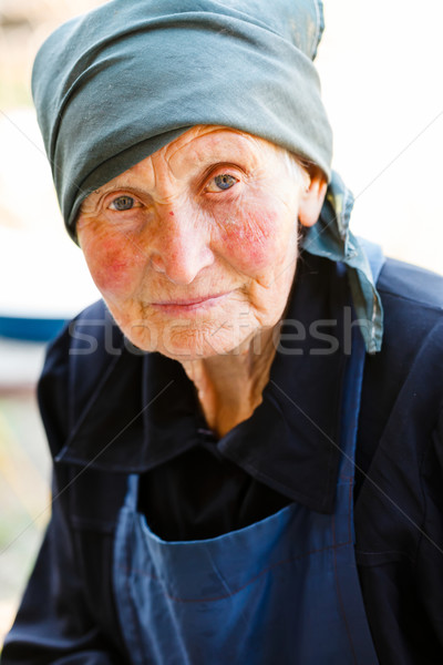 肖像 高齢者 女性 農村 美しい 青い目 ストックフォト © Lighthunter