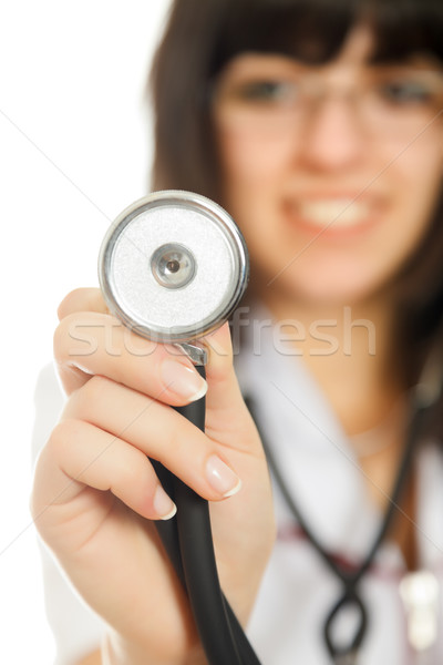 Giovani sorridere medico stetoscopio donna Foto d'archivio © Lighthunter