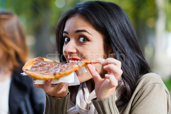 Girl Nibbling Chocolate Scone Stock photo © Lighthunter