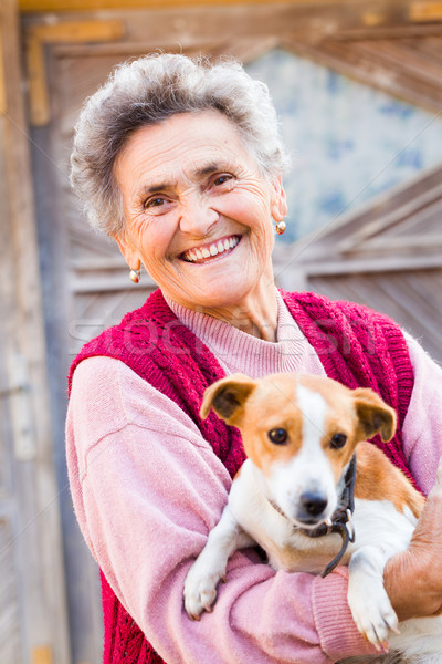Laughing Woman with Puppy Stock photo © Lighthunter