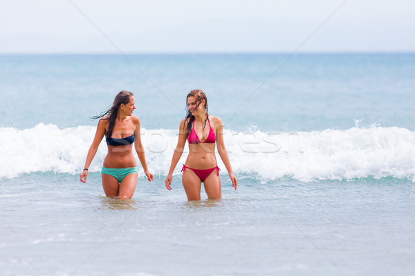 Zdjęcia stock: Dziewcząt · wakacje · morze · Śródziemne · morza · plaży