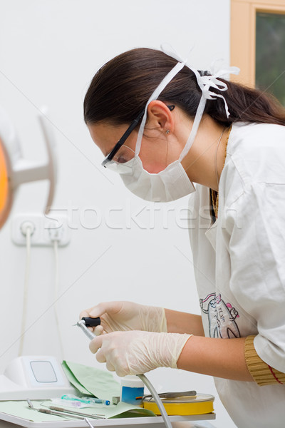 Dentist at clinic Stock photo © Lighthunter