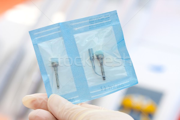 Zahnärztliche professionelle Pinsel Spitze benutzt sterile Stock foto © Lighthunter