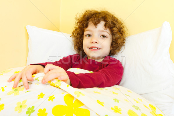 Happy child in bed Stock photo © Lighthunter