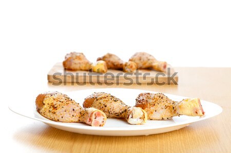 Mariné poulet jambes plaques trois brut [[stock_photo]] © Lighthunter