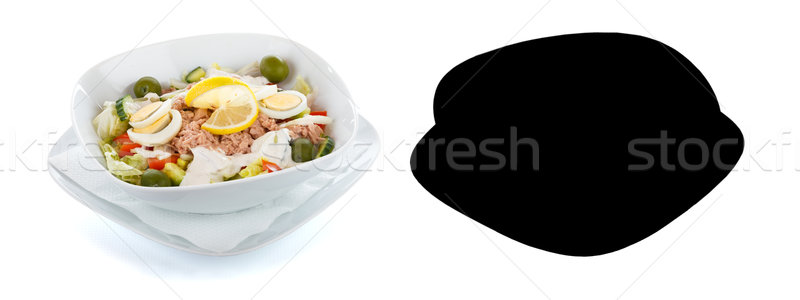 Salade de thon blanche masque fraîches isolé légumes [[stock_photo]] © Lighthunter