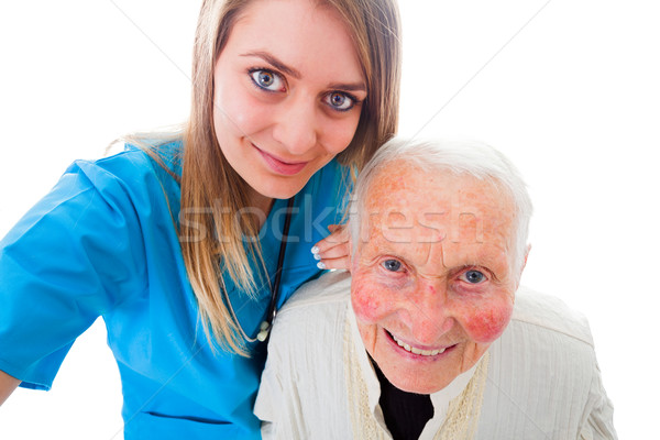 [[stock_photo]]: Heureux · âgées · patient · médecin · photographie