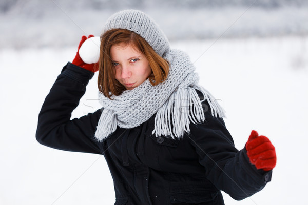 Spaventoso attaccare cute ragazza inverno pericoloso Foto d'archivio © Lighthunter
