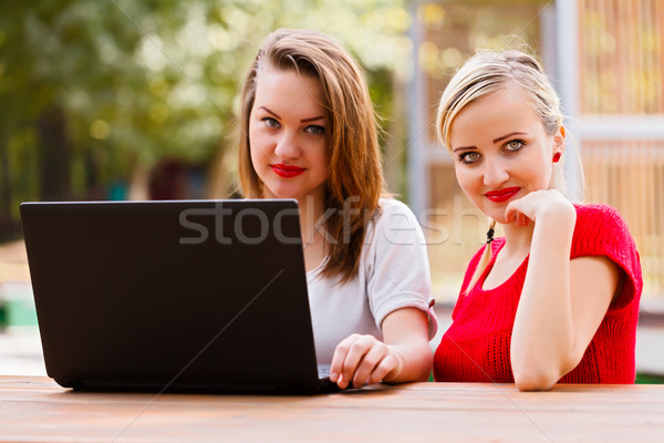 Girls with Laptop Stock photo © Lighthunter