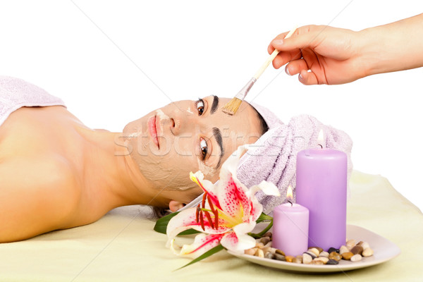 Foto stock: Máscara · hermosa · spa · relajante