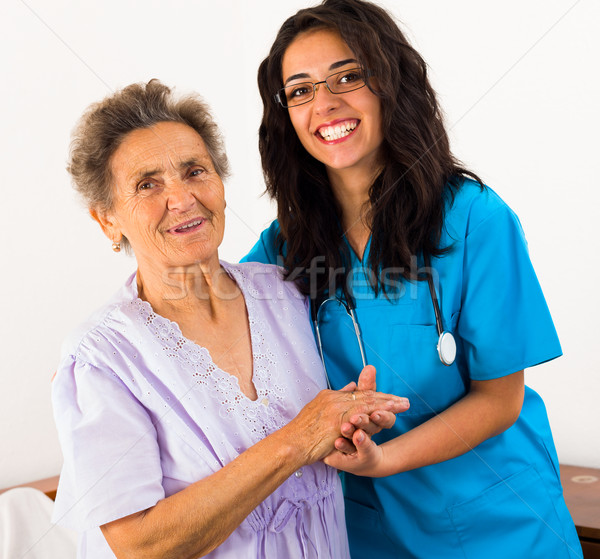 Hasznos nővérek boldog örömteli gondoskodó idős Stock fotó © Lighthunter