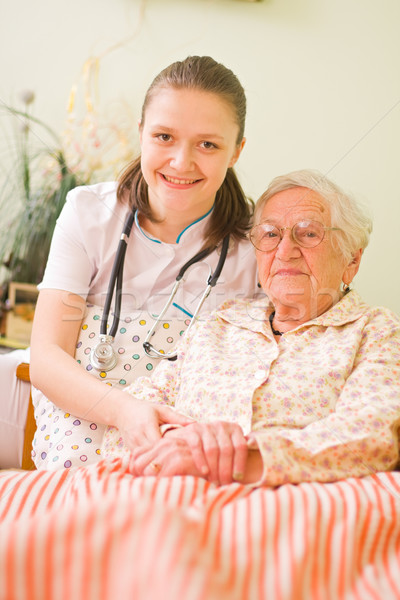 Helping a sick elderly woman Stock photo © Lighthunter