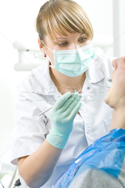Stock foto: Zahnmedizin · Zahnarzt · arbeiten · Büro · Arzt