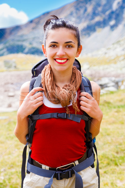 Joyful Alpinist Woman Stock photo © Lighthunter