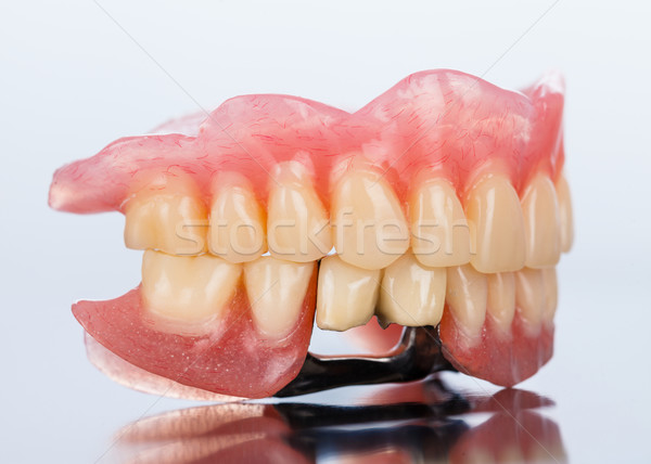 Tandheelkundige prothese zijaanzicht acryl porselein medische Stockfoto © Lighthunter
