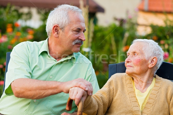 Altos personas asilo de ancianos hijo Foto stock © Lighthunter