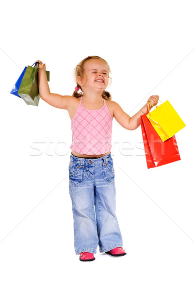 Extremely happy shopper girl Stock photo © lightkeeper