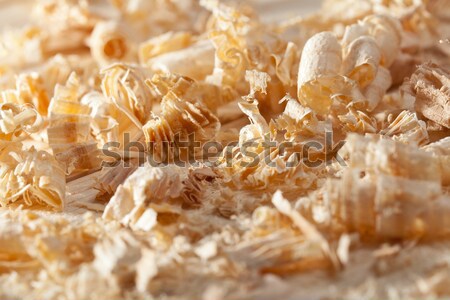 Wooden shavings on the workbench Stock photo © lightkeeper