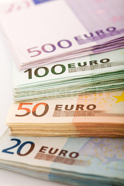 Stacks of euro banknotes - closeup Stock photo © lightkeeper