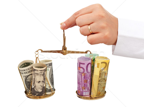 Monetarny stabilność dolarów euro skali działalności Zdjęcia stock © lightkeeper