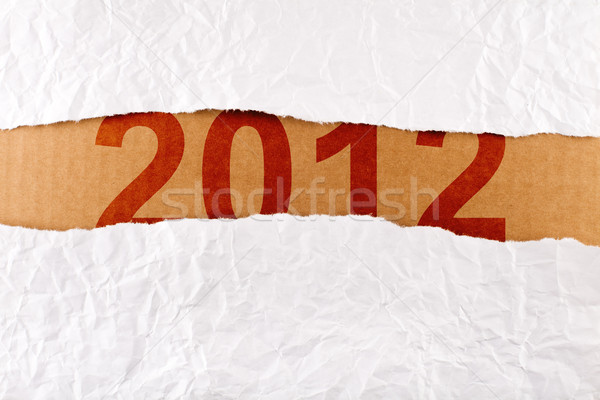 Foto stock: Marca · ano · novo · 2012 · cópia · espaço · papel · abstrato