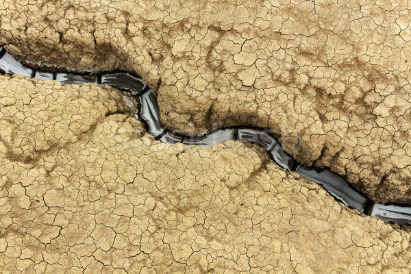 Föld erózió részlet kicsi repedt Föld Stock fotó © lightkeeper