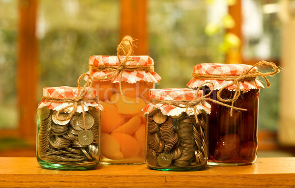 Geld Speichern sparen Früchte Glas Stock foto © lightkeeper