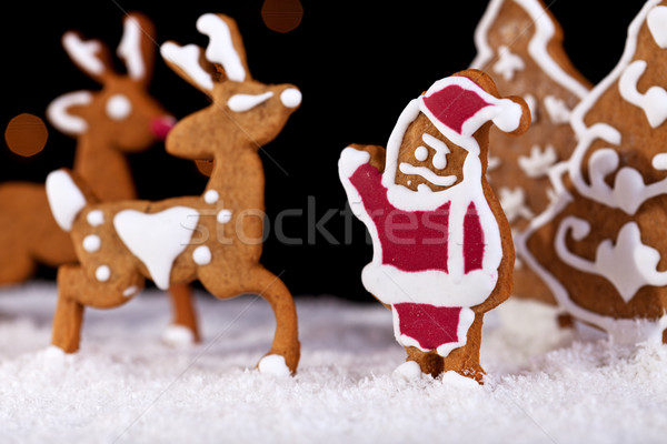 Comida de navidad pan de jengibre alimentos nieve invierno Foto stock © lightkeeper