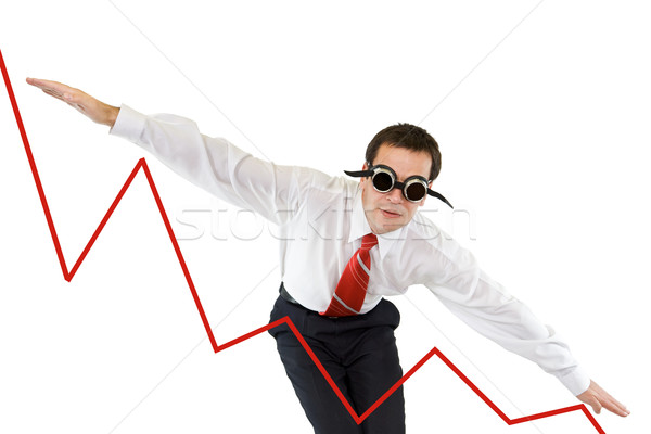 Businessman going down along the chart Stock photo © lightkeeper