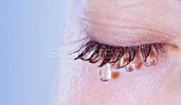 Mujer primer plano ojo textura triste jóvenes Foto stock © lightkeeper