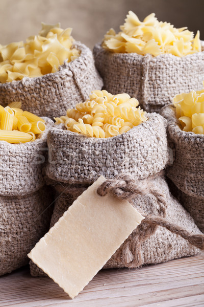 Pasta assortment in burlap bags Stock photo © lightkeeper