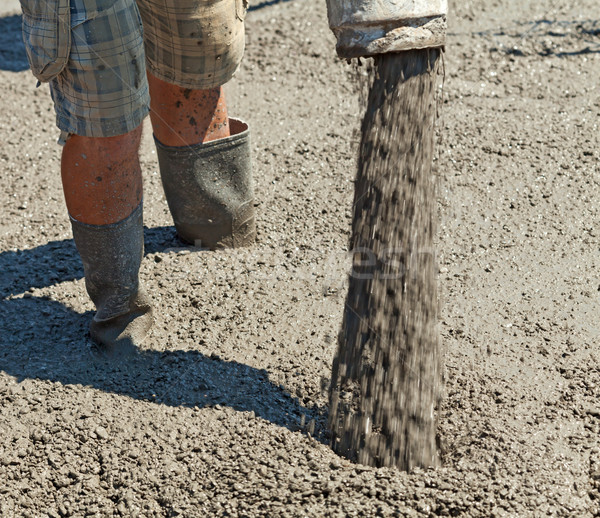 Stock photo: Pouring concrete - closeup