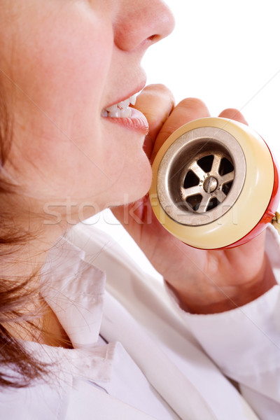 Efficace communication échec visage de femme rouge [[stock_photo]] © lightkeeper