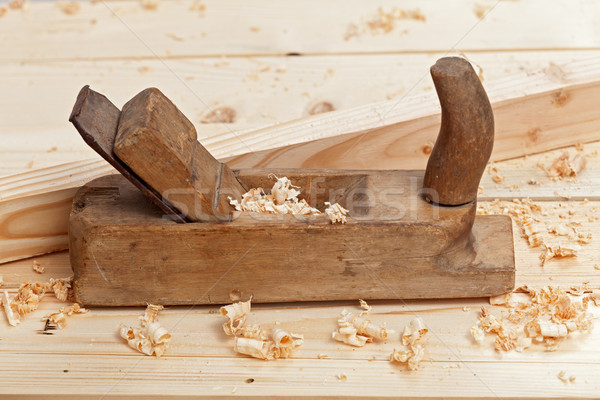 Stock fotó: Fából · készült · repülőgép · öreg · utasítás · fa · építkezés