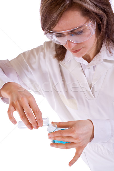 Femme chercheur clé chimiques travaux médicaux [[stock_photo]] © lightkeeper