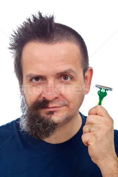 Férfi szuper hatékony borotva fél haj Stock fotó © lightkeeper