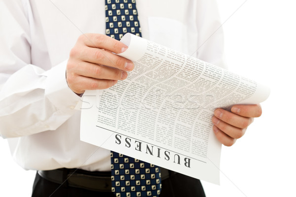 Man with tie reading business paper Stock photo © lightkeeper