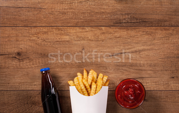 Fast food menu on the table - with copy space Stock photo © lightkeeper