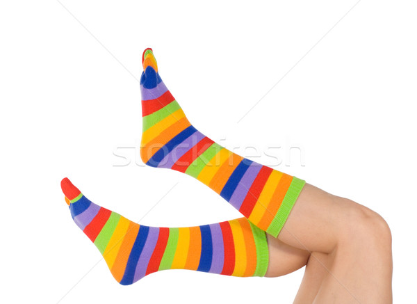 Schönen Beine funny Socken schöne Frau Mädchen Stock foto © lightkeeper