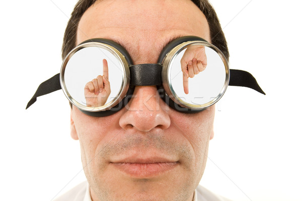 Mann Schutzbrille isoliert Arbeitnehmer Leben Stock foto © lightkeeper