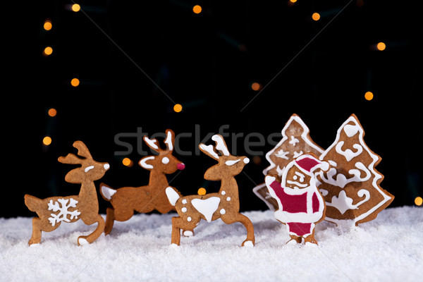 Christmas cookies in holidays greeting card setting Stock photo © lightkeeper